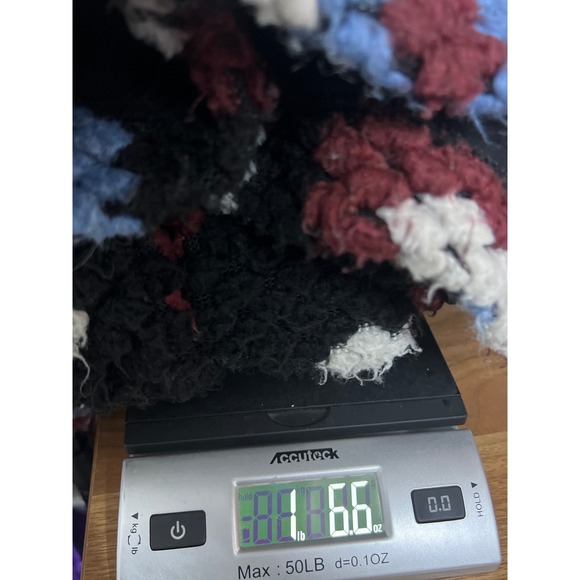 Damson Madder Granny Square Quarter Zip Fleece Pullover 8 Folkloric Artsy Afghan - Picture 10 of 10